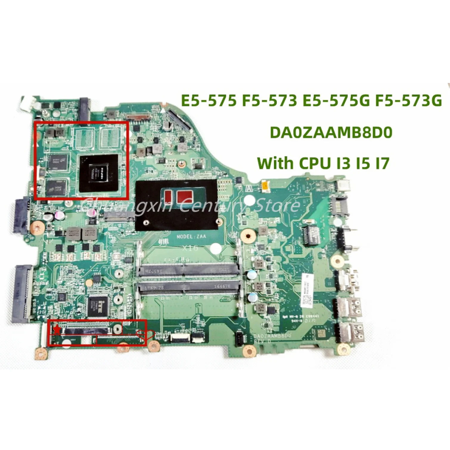 

DAZAAMB16E0 For ACER E5-575 laptop motherboard E5-575G With I3 I5 I7-6TH/7TH CPU With GPU 100% fully tested