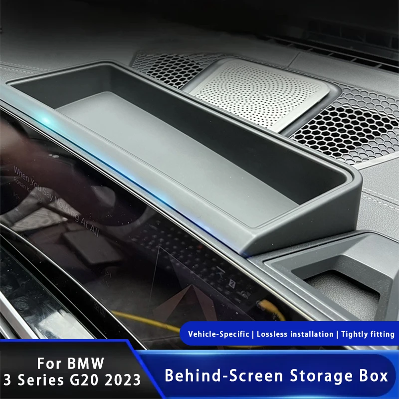 For BMW 3 Series G20 2023 Central Control Navigation Behind Screen Storage Box Dashboard Organizer Non-slip Tray Accessories