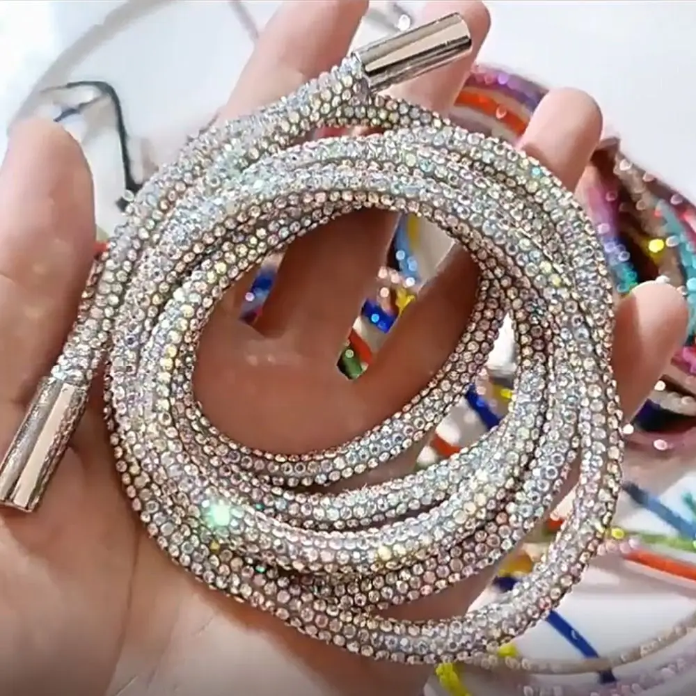 DIY Replacement Accessories Hoodie Trouser Sweatpant Diamond Rope Bright Crystal String Shiny Round Cord Rhinestone Drawstring