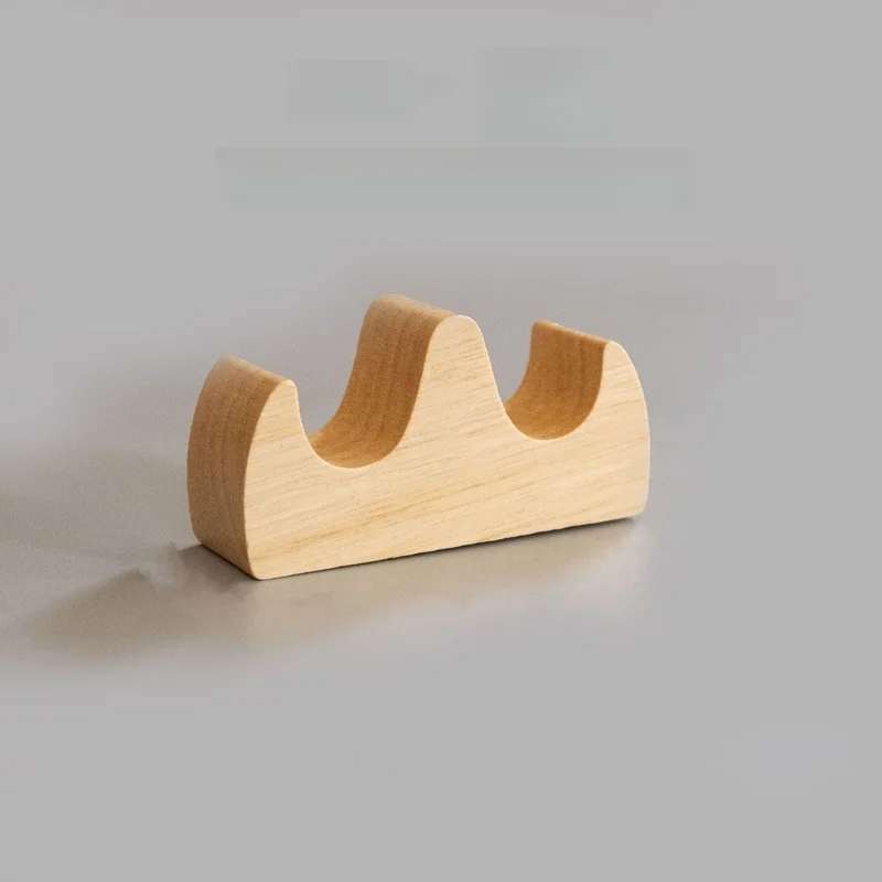 2Pcs Bamboo Wood Calligraphy Brush Rest Holder Chinese Writing Brush Rack Desktop Organizer Small Pen Mountain Stand Makeup Brus