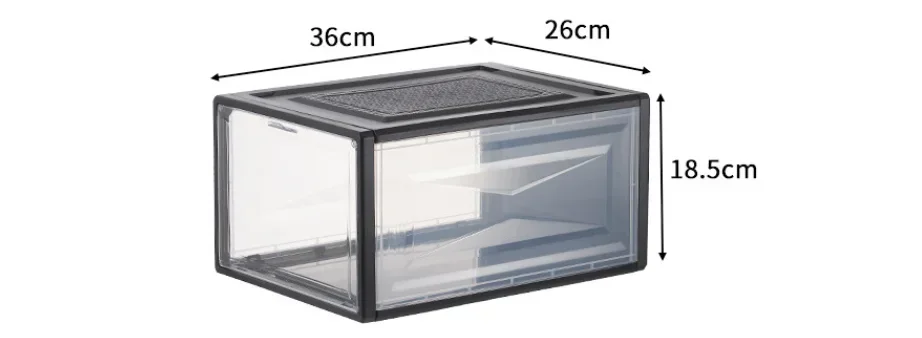 Creativity Shoebox-type Magnetic Suction Cup Side-opening Transparent Storage Box Display Cabinet, Which Can Replace