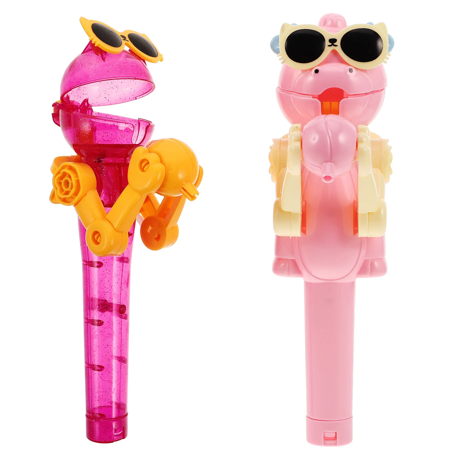 2 Stuks Dinosaurus Lollipop Robot Houder Interactieve Actie Snoep Houder Fun Sharing Kids Candy Case Chocolade Hooder