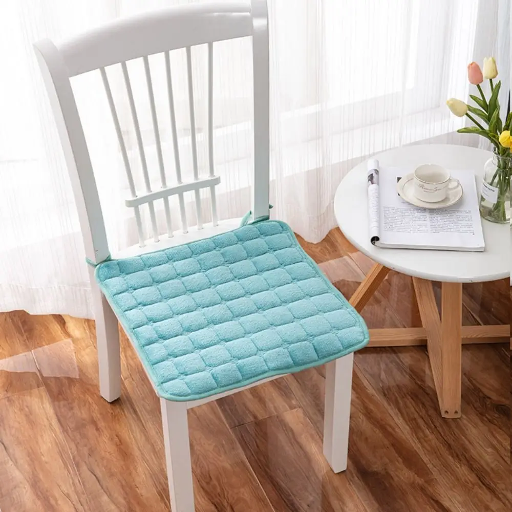 Durable 45x45cm Seat Cushion Plus Velvet Non Slip Car Seat Pad Flannel Square Student Chair Pad Office Home Decor