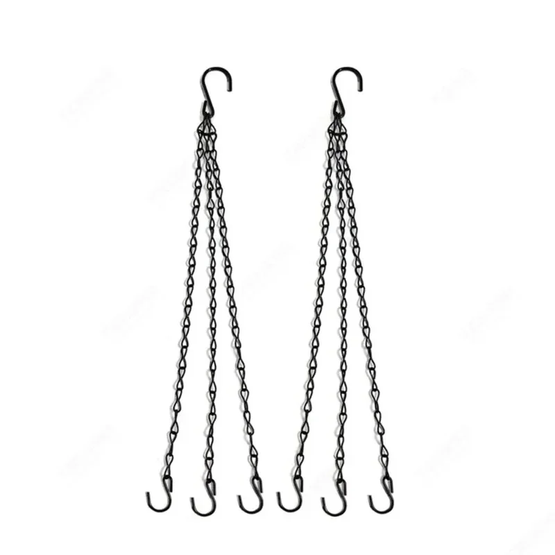 Imitation Rattan Hanging Basket, Flower Pot Chain, 3 Hooks Basin, Hydroponic Plants, Plant Grow Basin, Home Garden Decor, 40cm