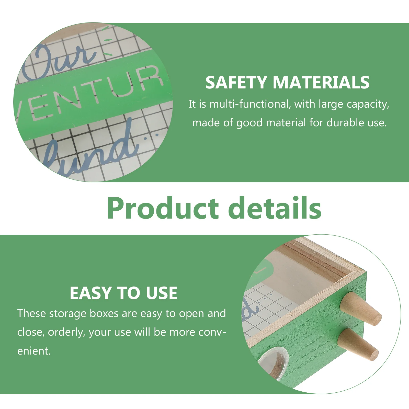 

1Pcs Multi-Functional Large Capacity Wooden Storage Box for Home Decor Keepsake Display Case Desktop Adornment