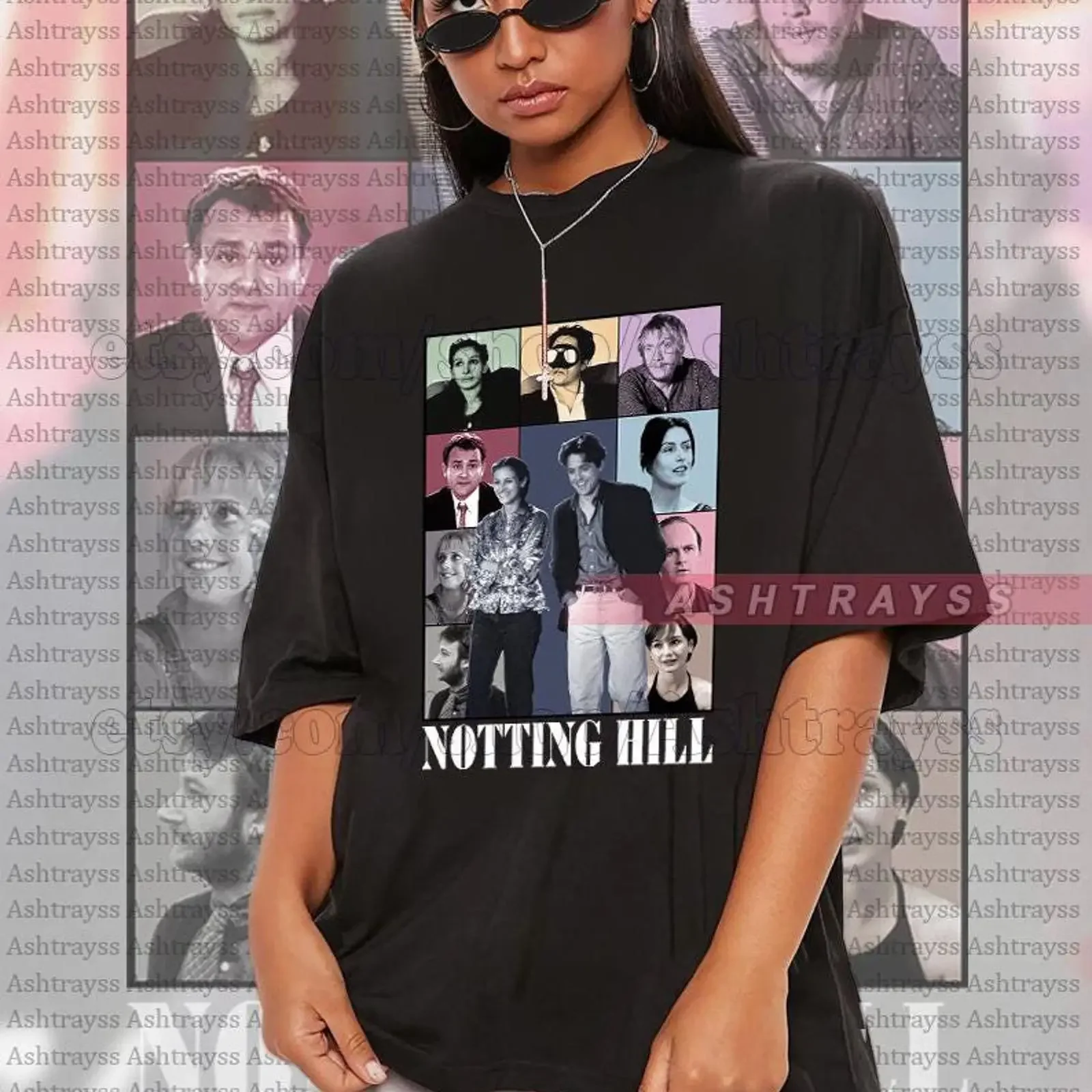 Camiseta Notting Hill The Eras Tour, Sudadera de Hugh Grant, Camiseta de Julia Roberts, Top Gráfico Vintage Lavado para Uso Diario, Elegante
