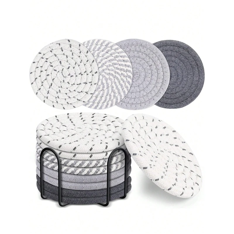 4 Pack Absorbent Coasters Gray Cute for Coffee Table Desk Drinks Housewarming New
