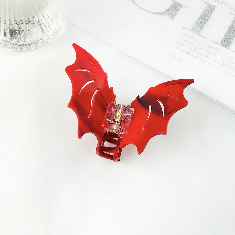 Bat-shaped Acetic Acid Material Halloween Funny Updo Festival Dress Hair Grab Hair Accessories for Women