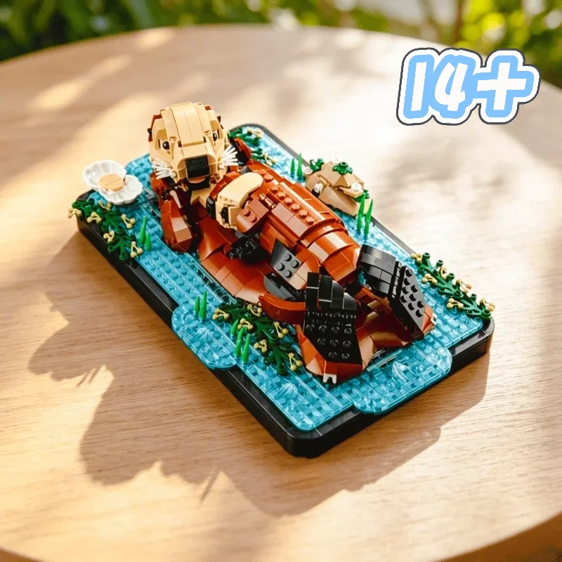 

Lovely 1234PCS Floating Sea Otters Model Bricks Home Decor Set Handmade Toys Friends Collectors Presents for Birthday Holiday