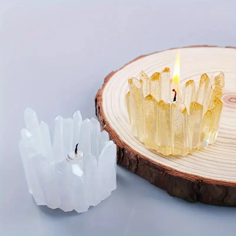 Resin Crystal Cluster Candle Holder Silicone Mold Irregular Shape DIY Casting Mold For Candles Aromatherapy Ornaments Home Decor