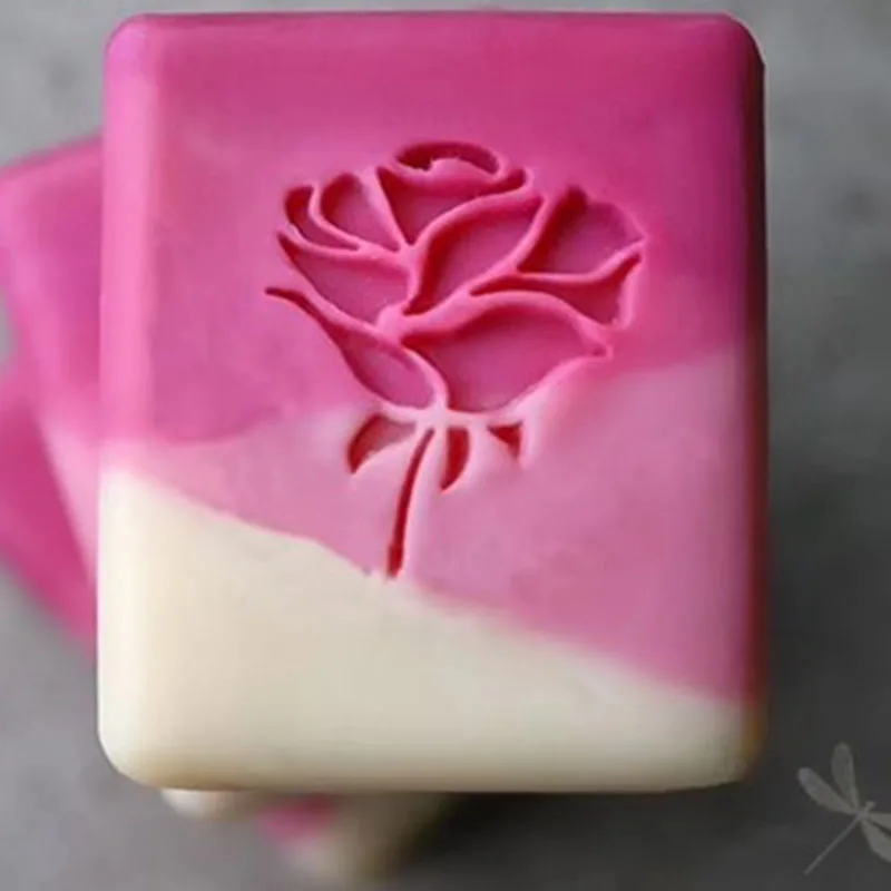 Rose Flower Pattern Series Soap Stamp Natural Transparent Acrylic Handmade Soap Making Seal Chapters Diy Craft Supplies ﻿40mm