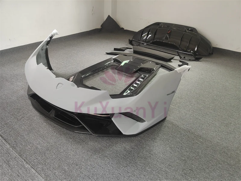 Upgrade the P-style body kit for Lamborghini Huracan LP610 LP580 carbon fiber front bumper rear bumper rear spoiler tailcover