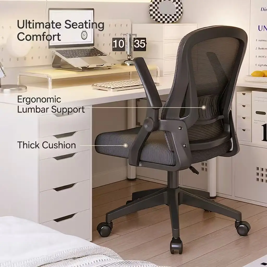 Ergonomic Mesh Office Chair High Back Adjustable Headrest & Lumbar Support Swivel Computer Chair