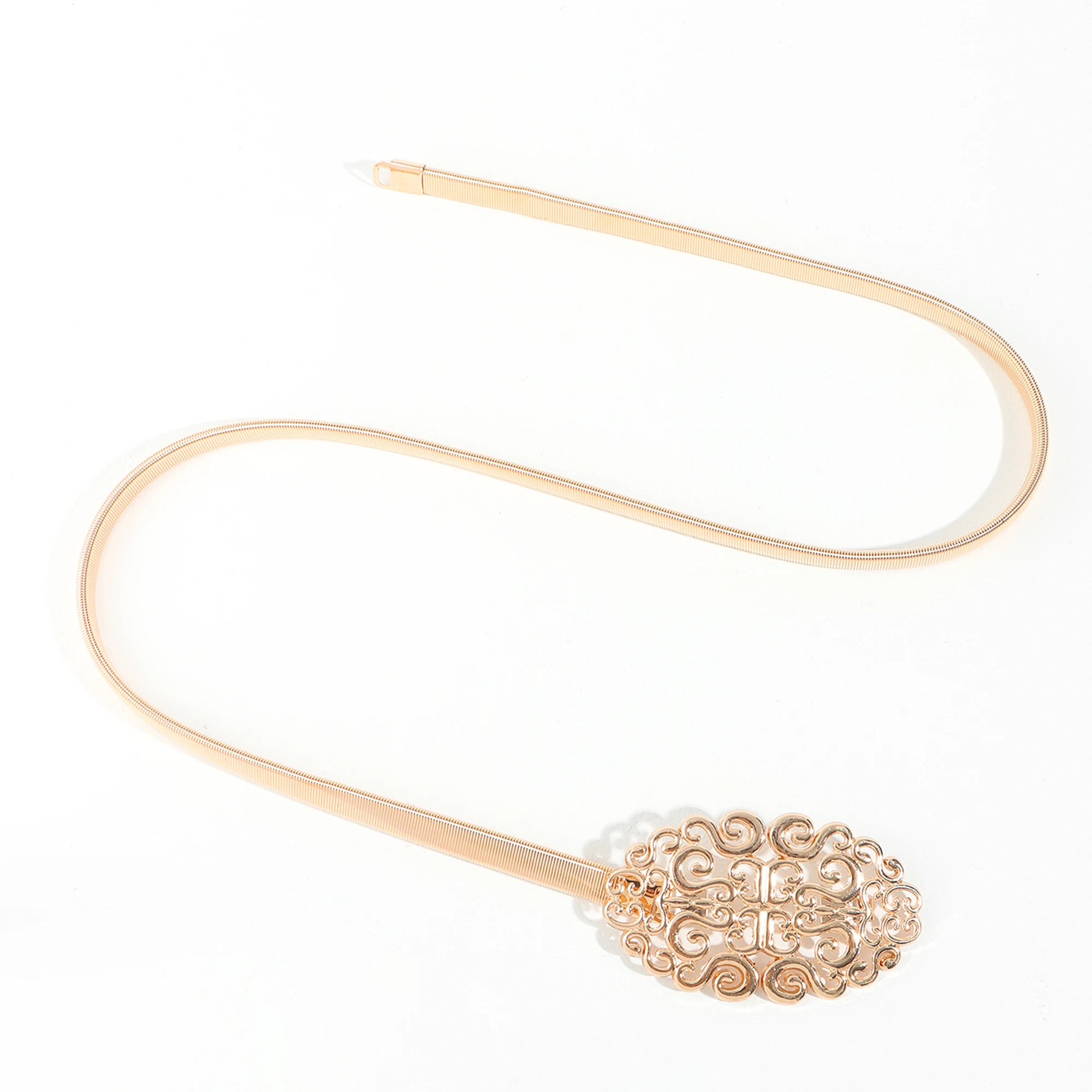 Cinto elástico elástico elástico para mulheres com vestido, corrente decorativa, padrão doce, fivela, nova moda, 1 roupa