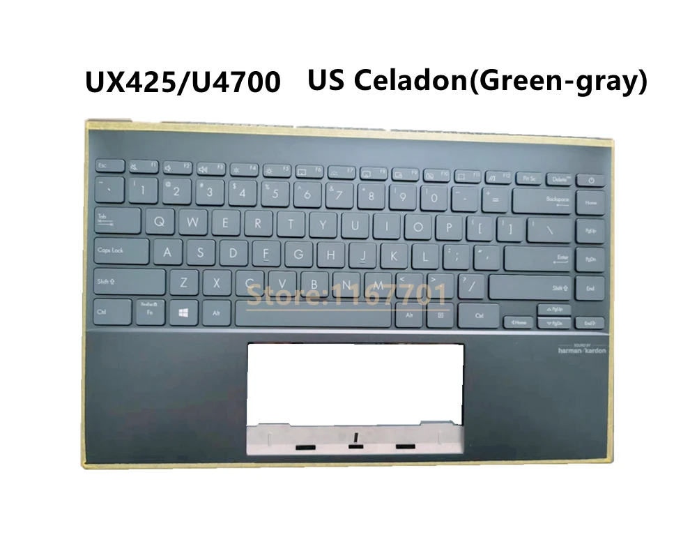 Laptop/Notebook US/RU Backlight Keyboard Cover case for Asus ZenBook 14 UX425 UX425JA UM425 U4700J Black/Gold