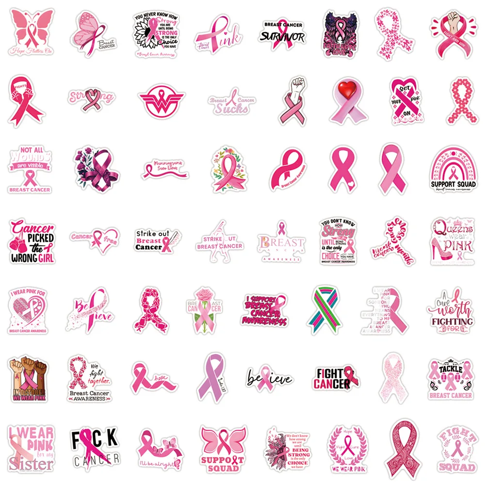 

10/30/50/110PCS Breast Cancer Prevent Stickers Cartoon Graffiti Sticke Funny DIY Decals Scrapbook Luggage Laptop Guitar Car Bike