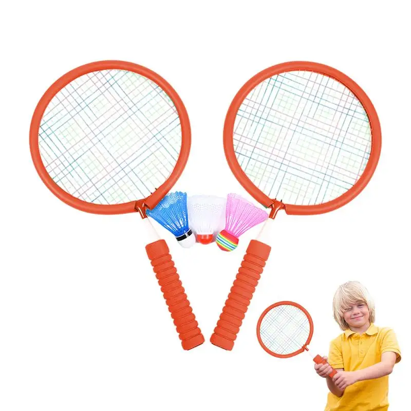 Kids Badminton Rackets Set Backyard Outside Sport Badminton Racket Lightweight Racquet Beach Play Game Toys Set Including 3X