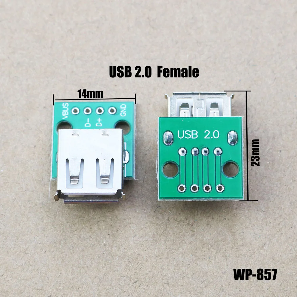 1pcs USB 2.0 Type A Female USB To DIP 2.5mm PCB Test Board Adapter Converter USB Connector For Arduino Electronic Test WP-857