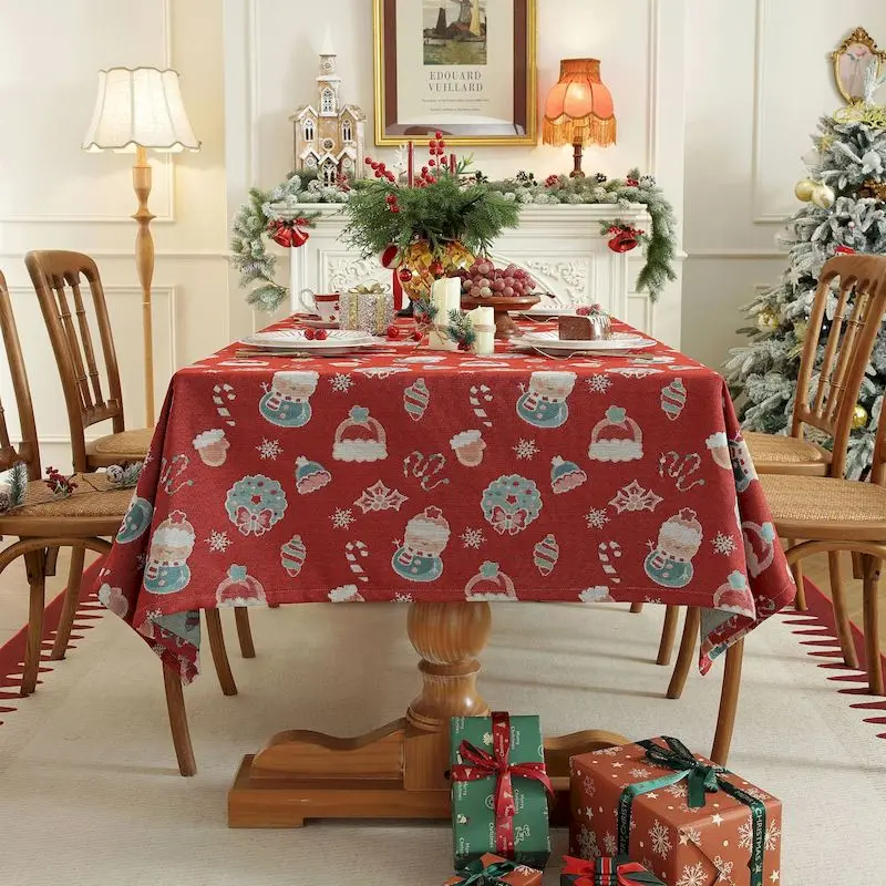 VIKAMA Peppermint HoHo Plaid Tablecloth, 6 Designs, Waterproof Washable Table Cover for Kitchen Dining Party