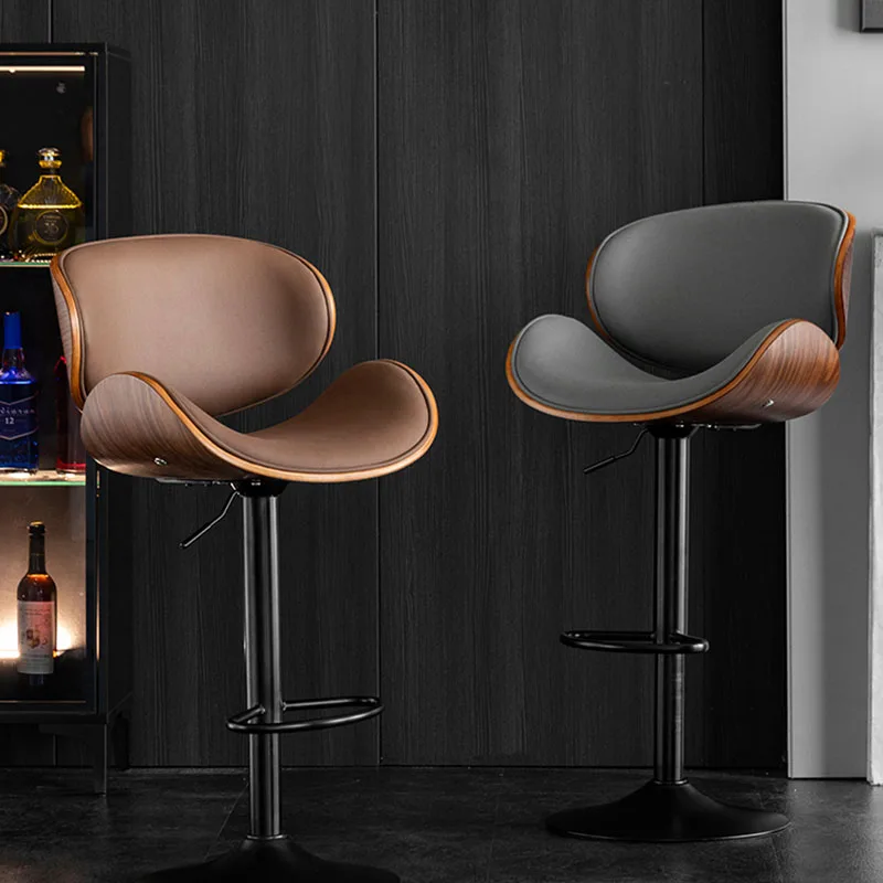 Height Adjustable Bar Stool for Home Modern Simple Front Desk Luxury Nordic Backrest High Seat