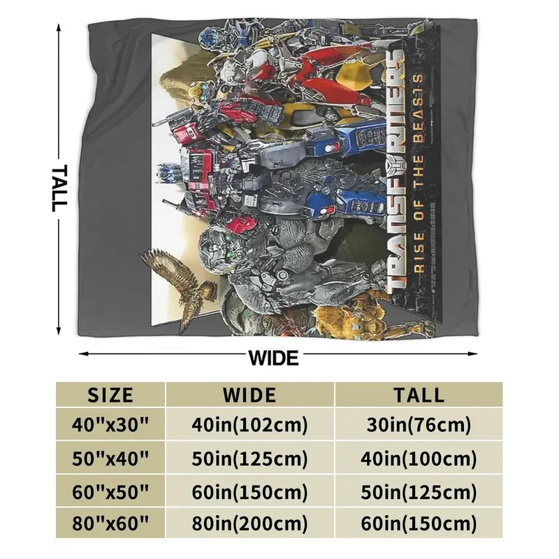 Transformers animals rise blanket soft warm flannel throw blanket bed for living room picnic travel home sofa bedspread