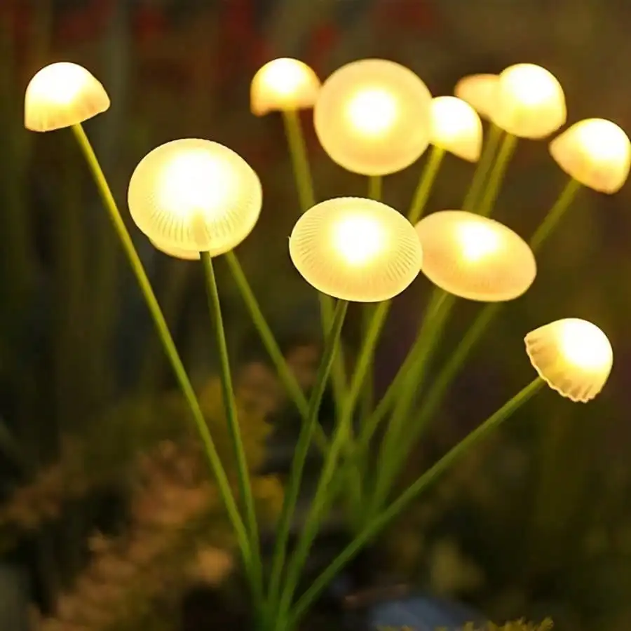 4 Solar-Powered Jellyfish Path Lights, Outdoor Garden Swaying LED Lights, IP44, Automatic On/Off, Solar Courtyard Lawn, Patio, Garden Decorative Lights