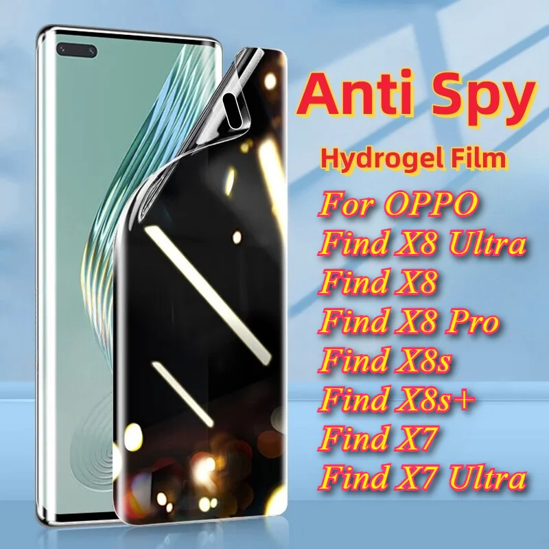 4 шт. антишпионская защитная гидрогелевая пленка для экрана для Oppo Find X8 X7 Ultra X8 Pro X8 + X6 X5 X3 Neo, полное покрытие, защита конфиденциальности