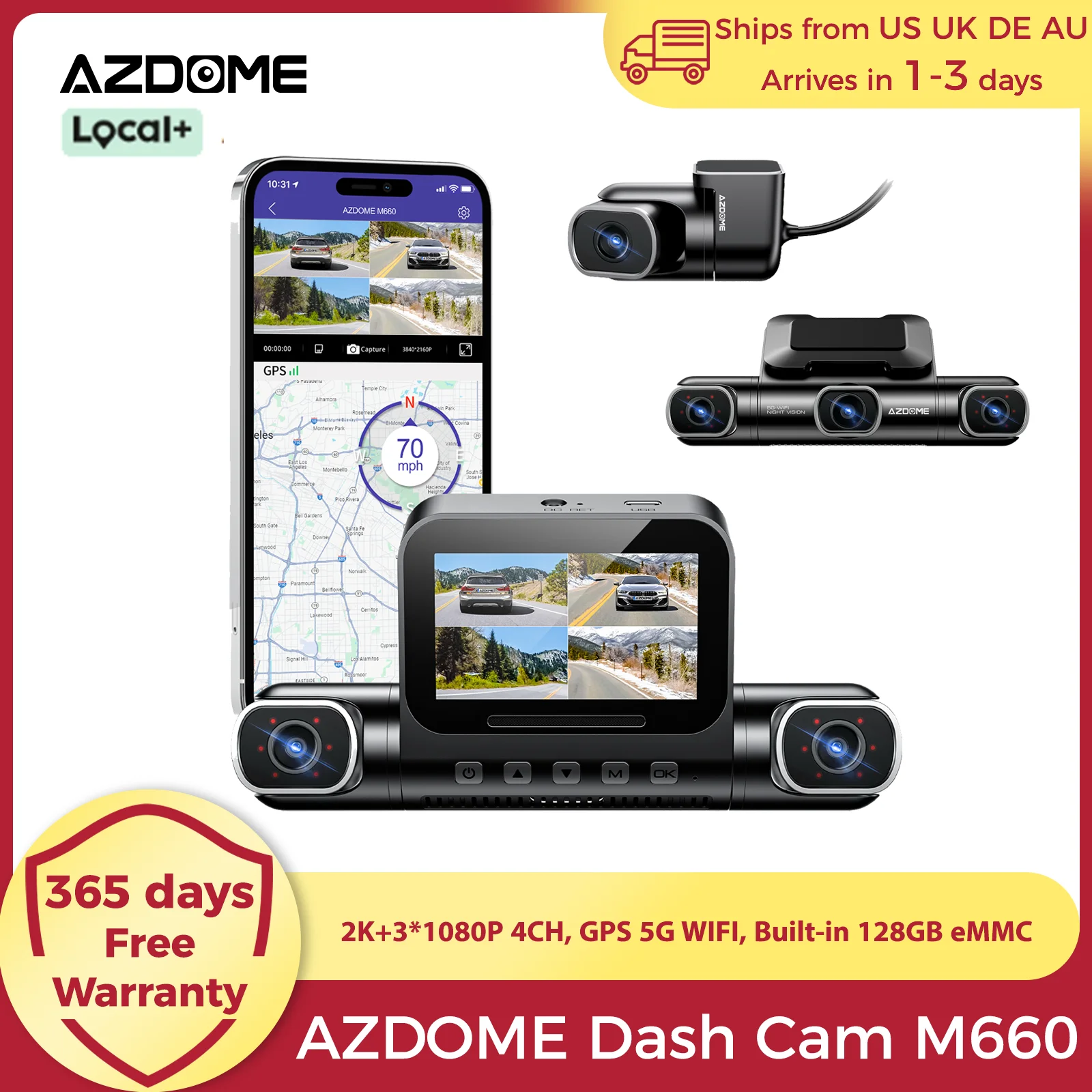 Azdome Dash Cam M66…