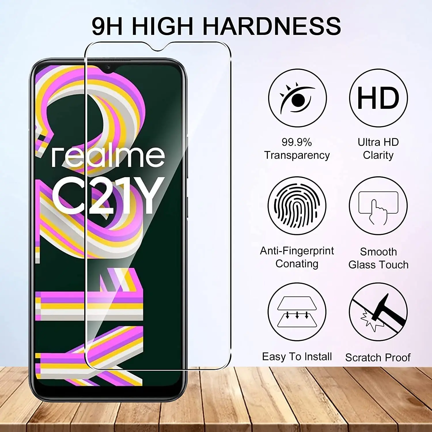 2/4Pcs Tempered Glass For Oppo Realme C21Y C21 Screen Protector Glass Film