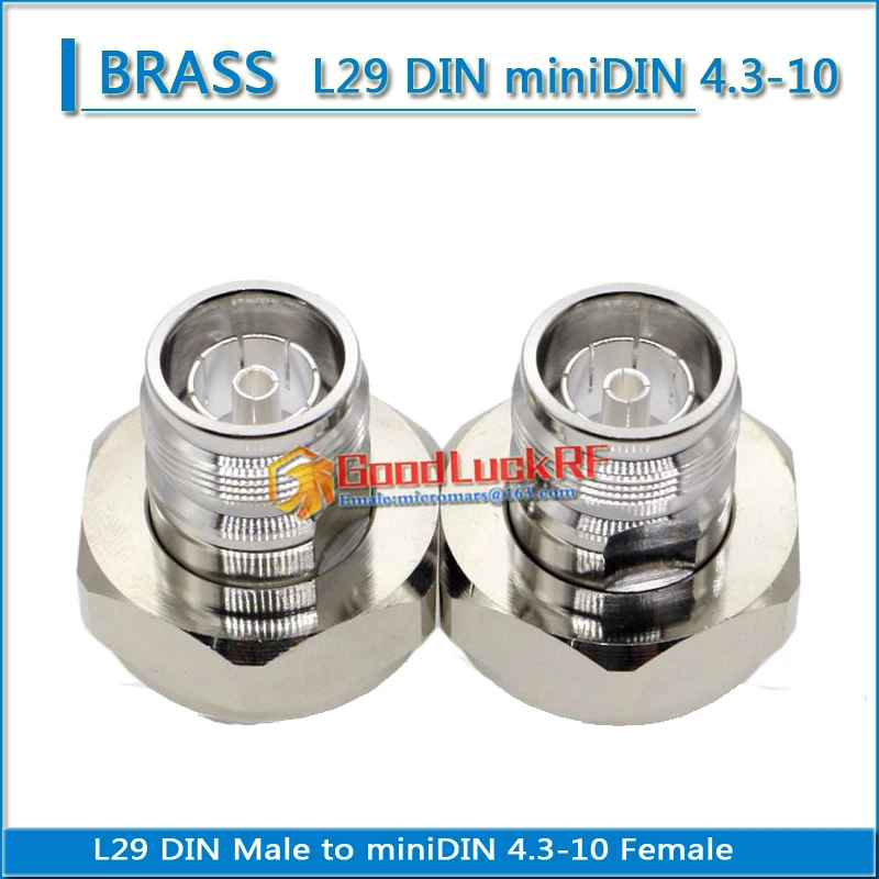 L29 7/16 DIN Male to miniDIN mini DIN 4.3-10 Female Plug Connector Socket Straight Brass Coaxial 4310 RF Adapters For base Test