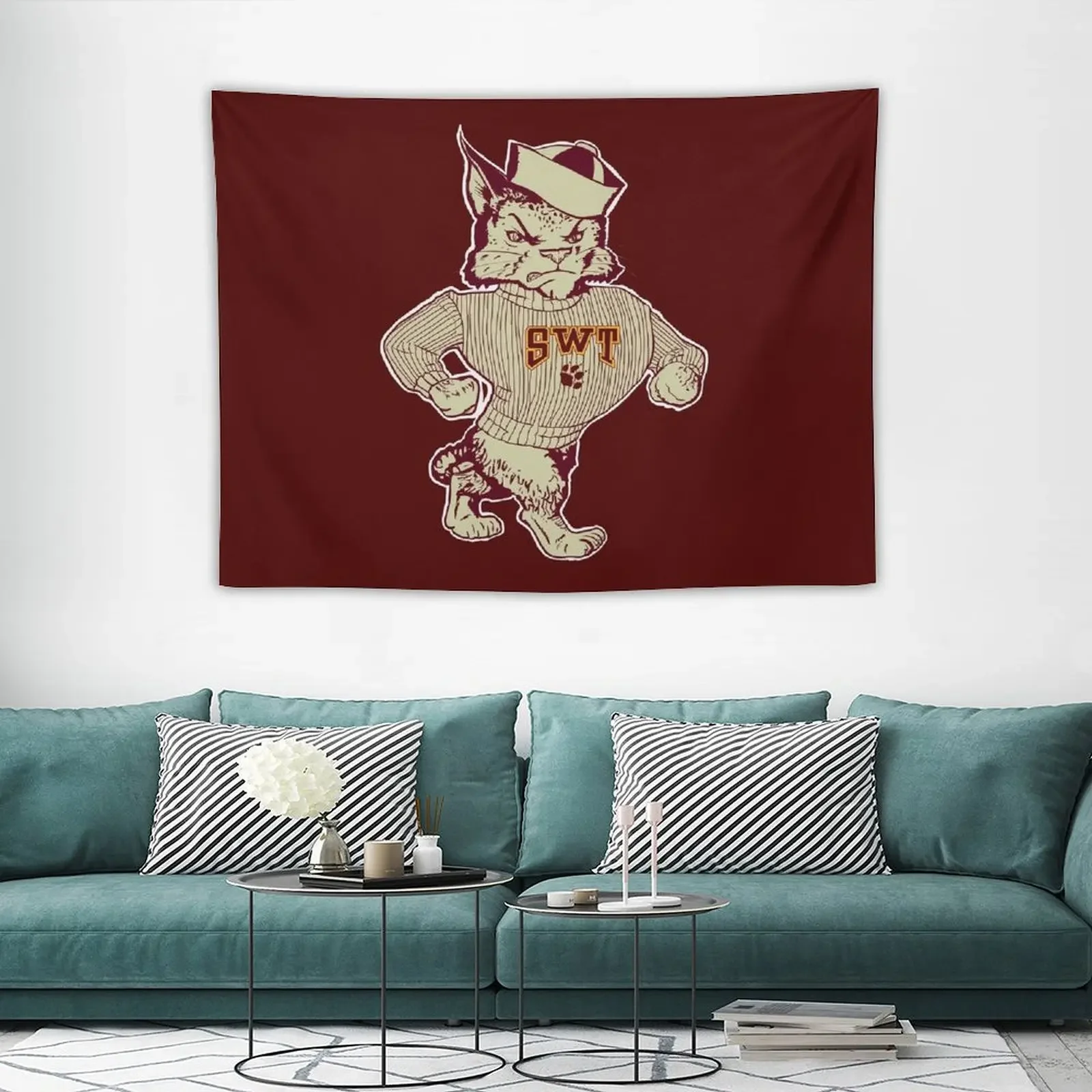 

Retro SWT Bobcat Tapestry Wallpaper Wall Hanging Decor Bedroom Decor Aesthetic Tapestry