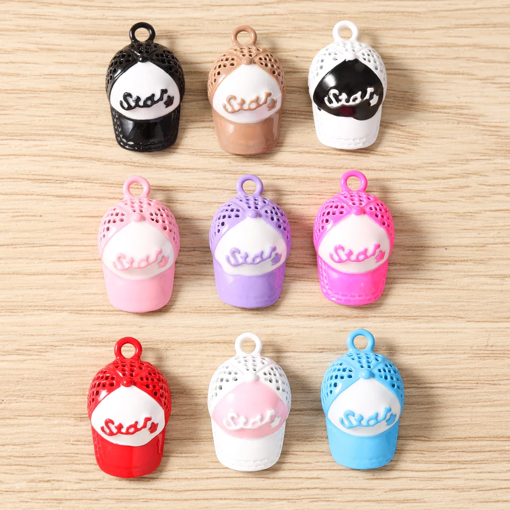 Tusember 5 Stück Niedliche Emaille Kawaii 3D Pantoffel- und Hutanhänger für Ohrringe, Halsketten, Armbänder, DIY-Schmuckherstellungszubehör – Detail 21