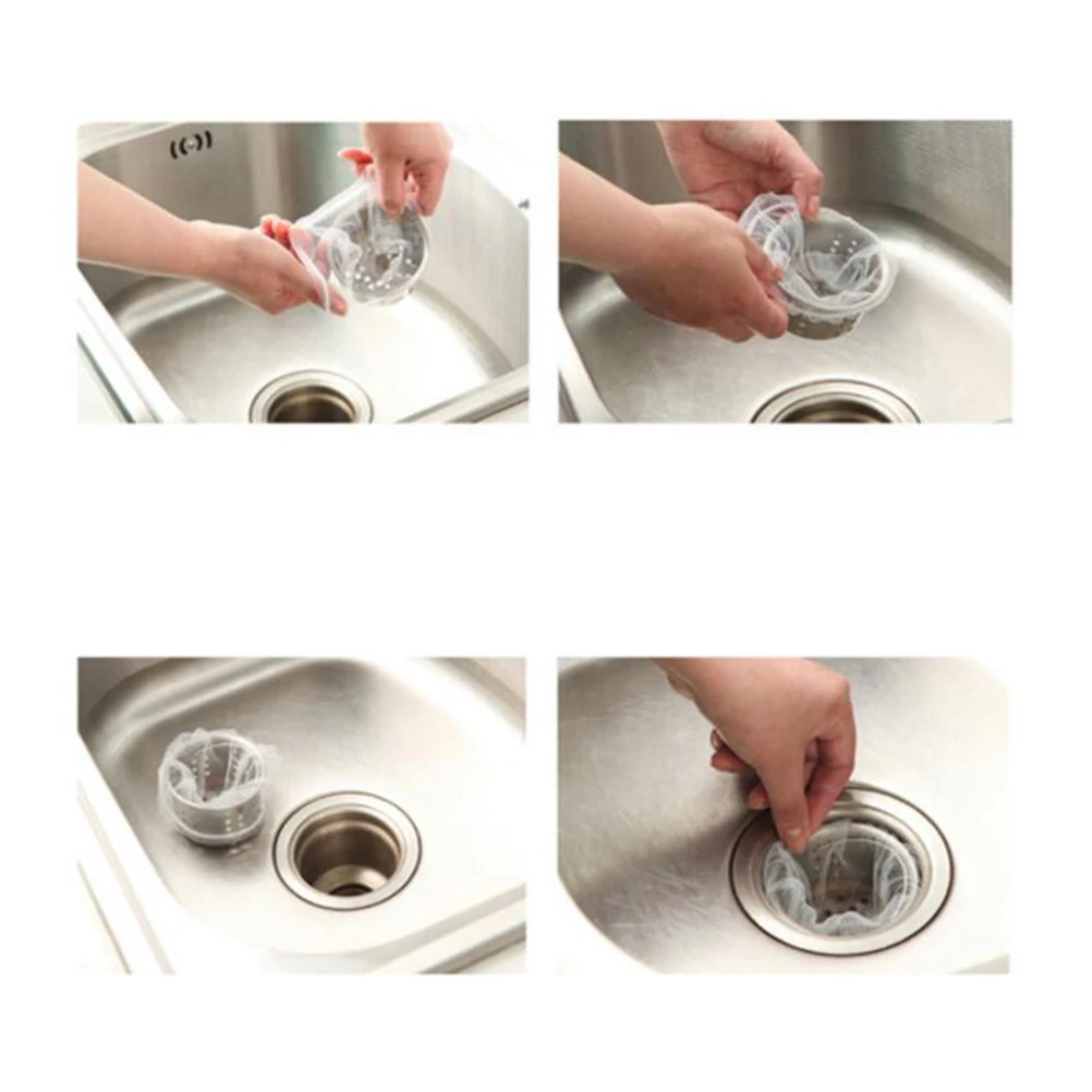 

30pcs Mesh Kitchen Drain Filter Net Fine Mesh Blocks Hair Debris Keeps Sewer Clean Strainer Bag Sink Filter Bag Sink