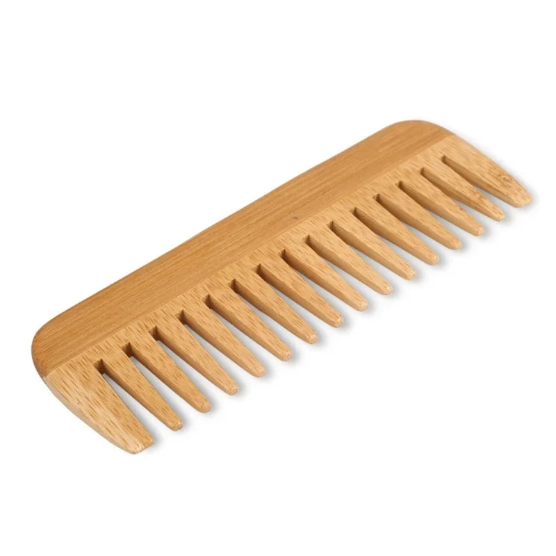 Natural Bamboo Wide Toothed Comb, Hair Removal Comb, Anti-static Wooden Comb,Special for Real Hair Wigs
