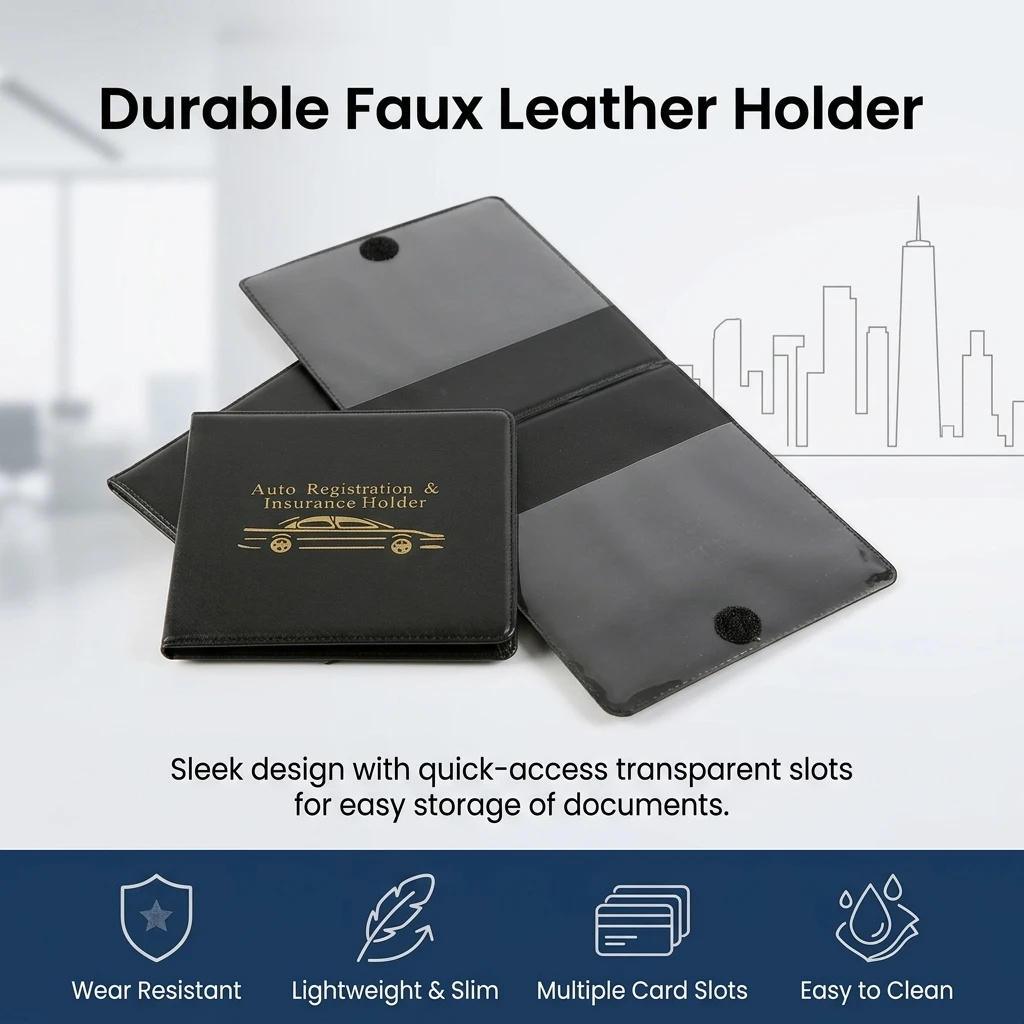 Men's PU Leather Short Card Holder Foldable Business Wallet With Logo Print Classic Design For Daily Use