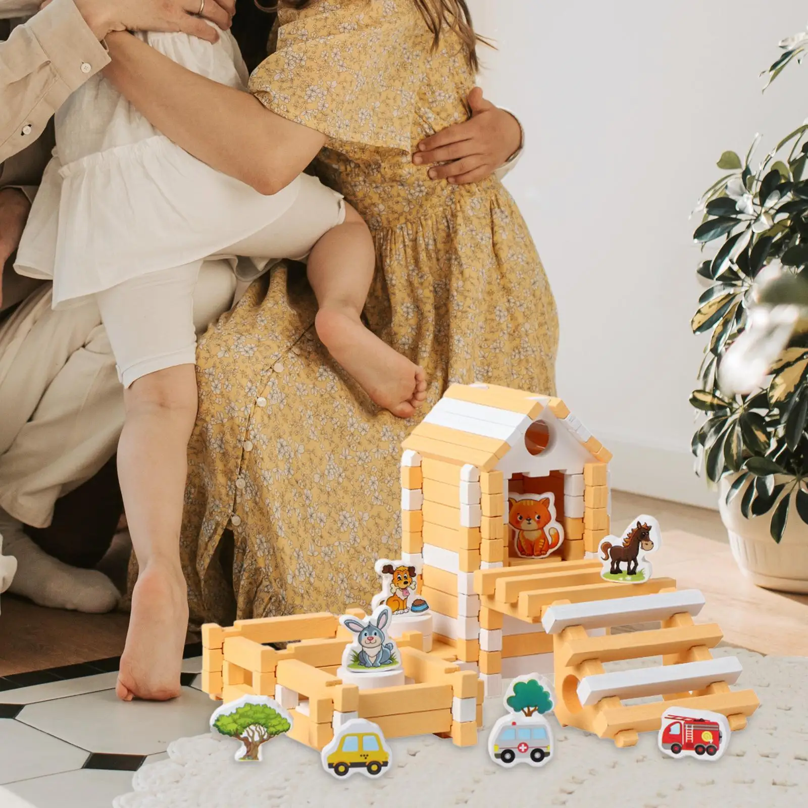 Juego de bloques de construcción Casa de madera DIY para niños de 3 4 5 6 años