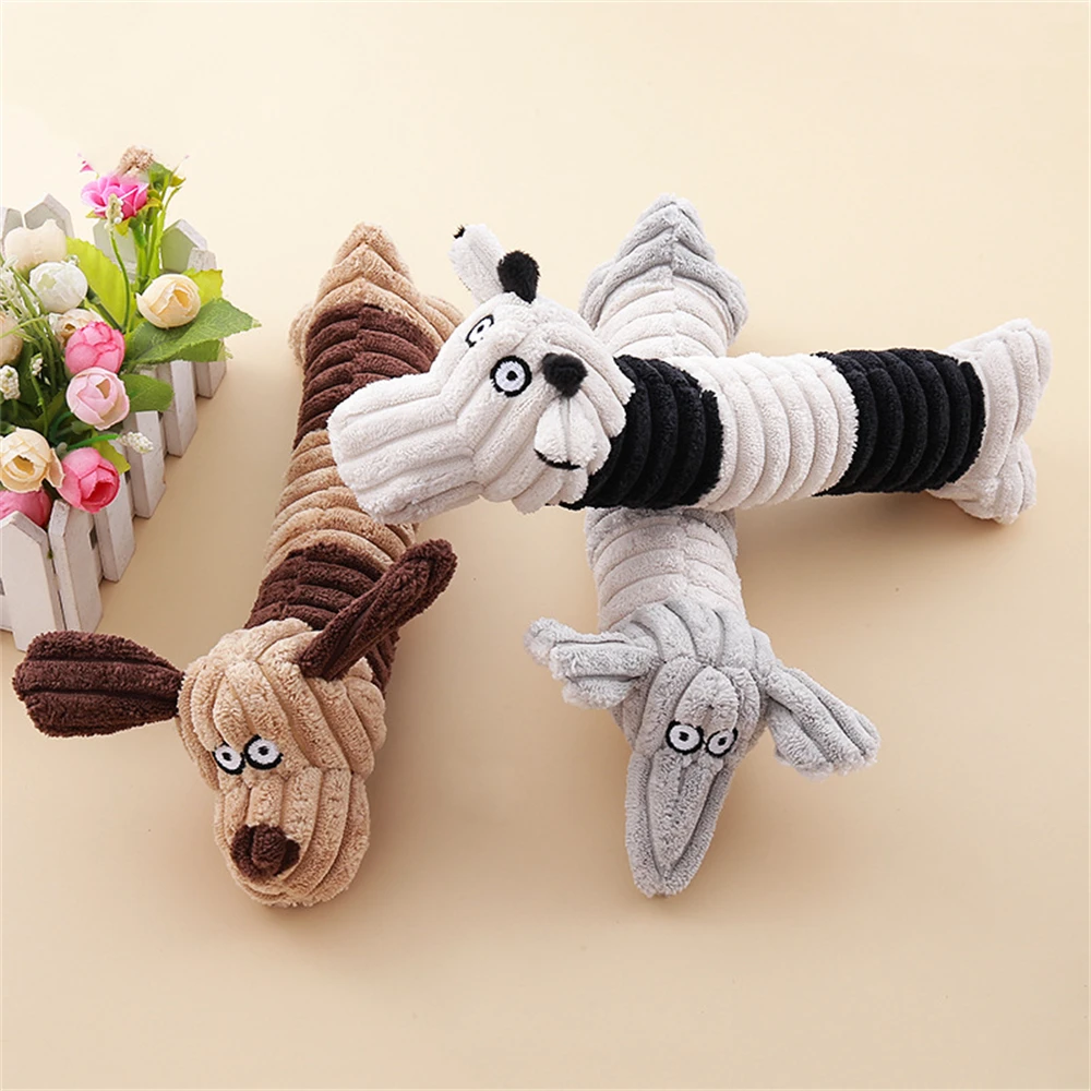 

Cute Dog Toy Squeak Plush Toy Fit for All Puppy Pet Sound Toy Funny Durable Small Dog Interactive Chew Molar Stuffed Animals Toy