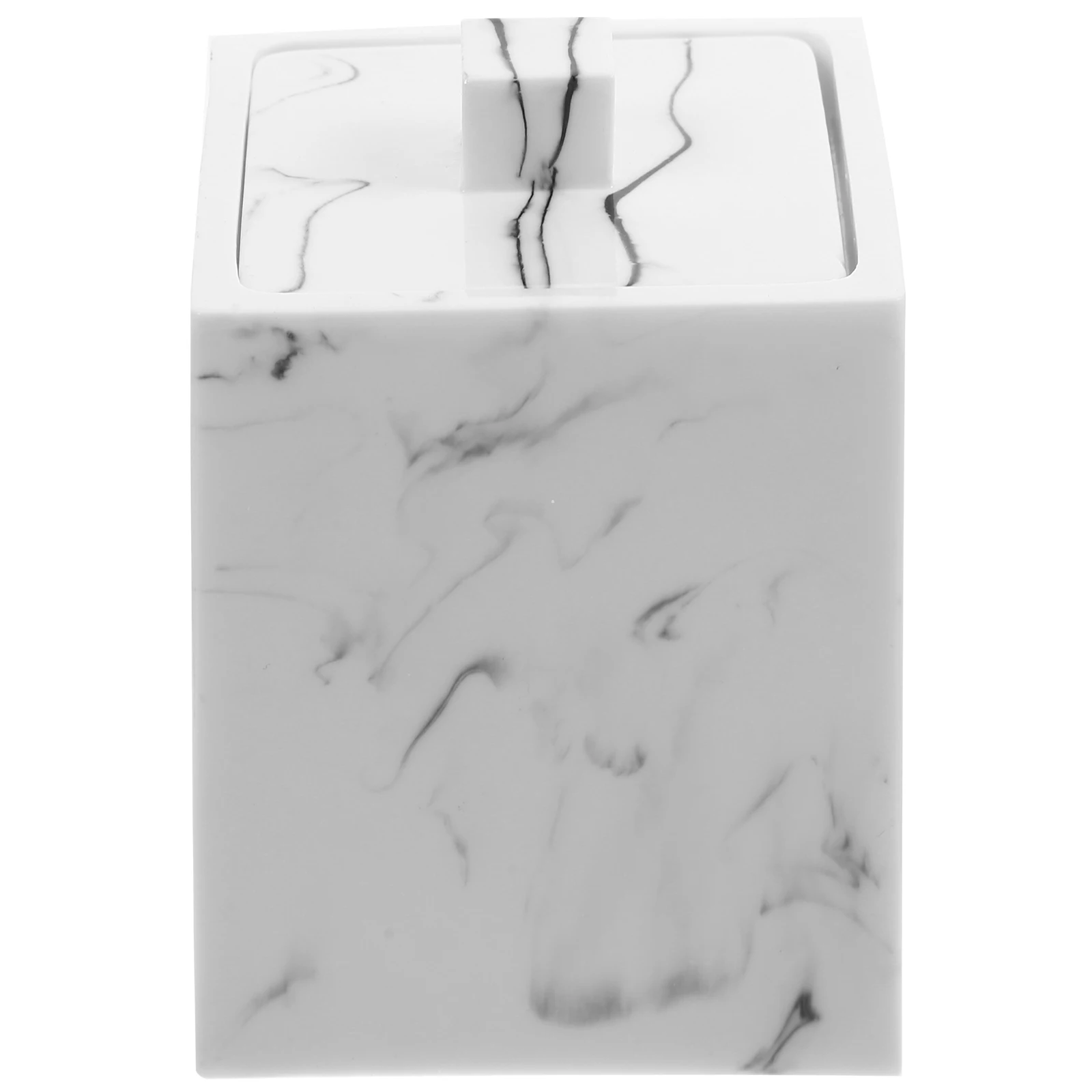 

Marble Pattern Cotton Swab Box Resin Material Storage Organizer Compact Size Bathroom Bedroom Travel Small Tool Holder