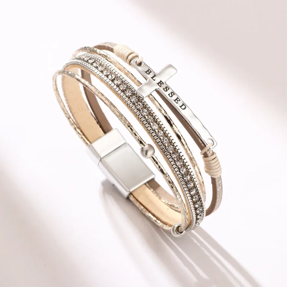 

Bohemian Cowboy Chic Cross Bracelet Western Jewelry For Women Christian Bracelets Religious Bracelets
