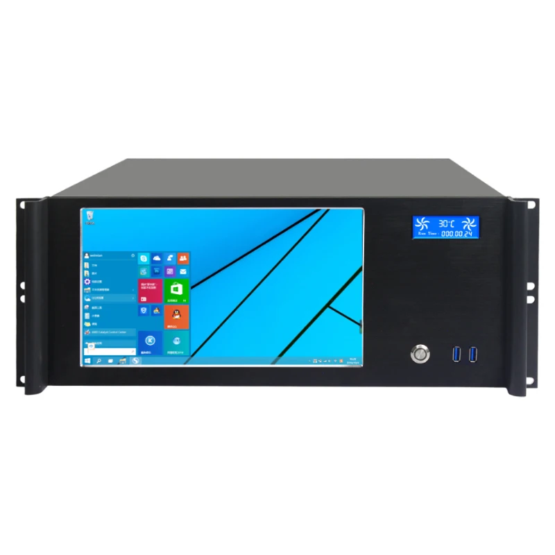 

New Design Aluminum 4U Industrial ATX Computer Server Chassis 11.6\" LCD Touch Screen 1366*768 Resolution With Fan Rack Style