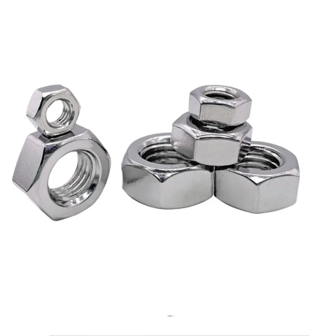 25-100pcs 2#-56 4#-40 6#-32 8#-32 10#-24 304 Stainless Steel American Thread UNC Hex Nut Hexagon Nut Hexagonal Nut Screw Nut