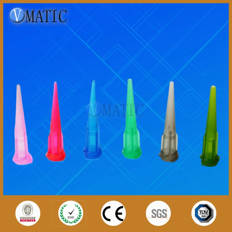 100pcs Assorted TT Plastic Dispensing Needle Tips Set - 8G to 27G Gauge For Epoxy, Flux, Adhesive, Solder Paste Free Shipping