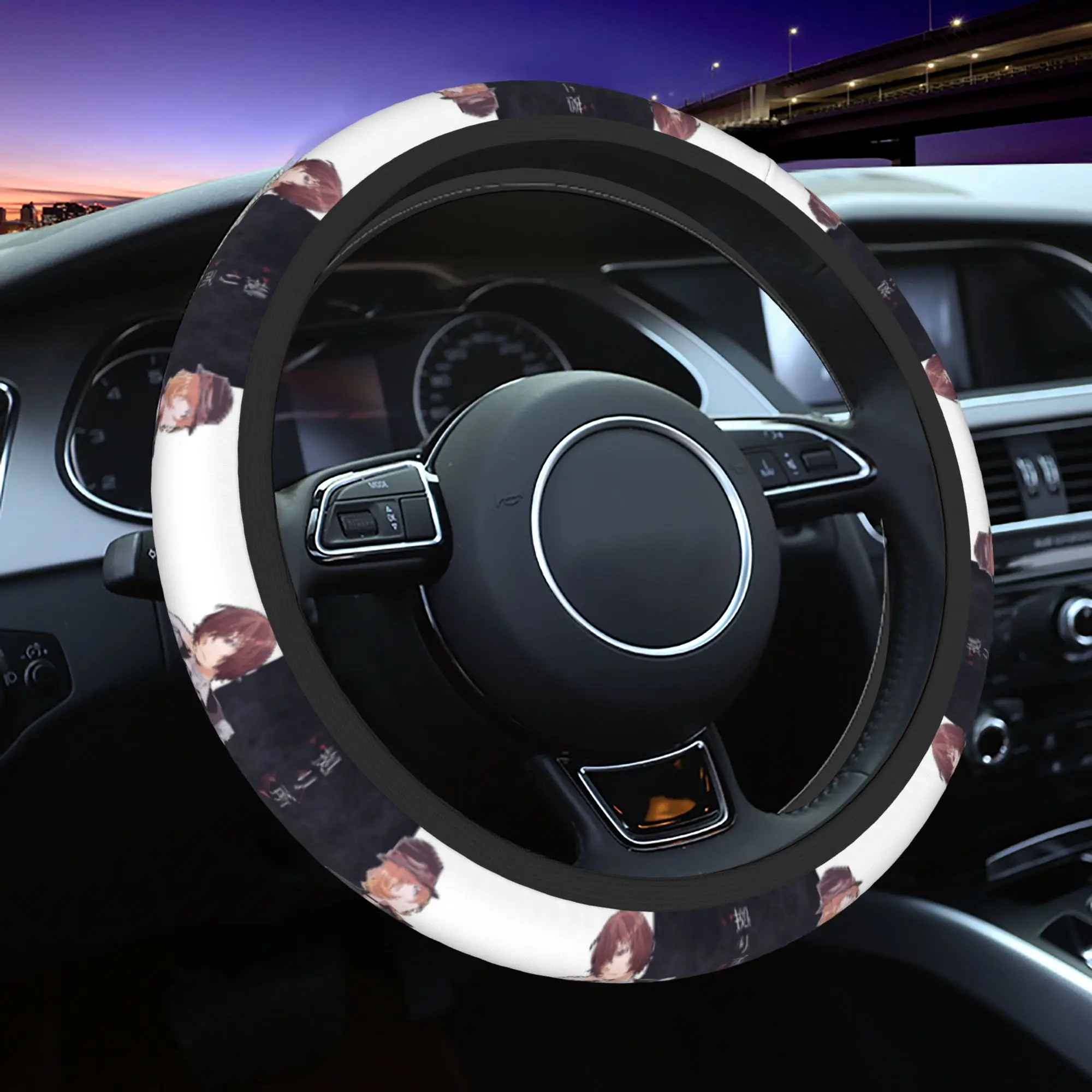 

Dazai Chuuya Nakahara Car Steering Wheel Cover Bungoustraydogse Anime Steering Wheel Protective Cover Car-styling Accessories