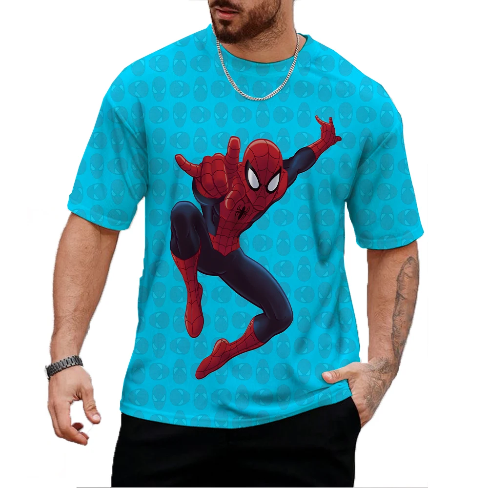 2024 Marvel Endgame Printed T-shirt Spiderman print T-shirt Summer Men's T-shirt Y2K Men's top Short sleeve