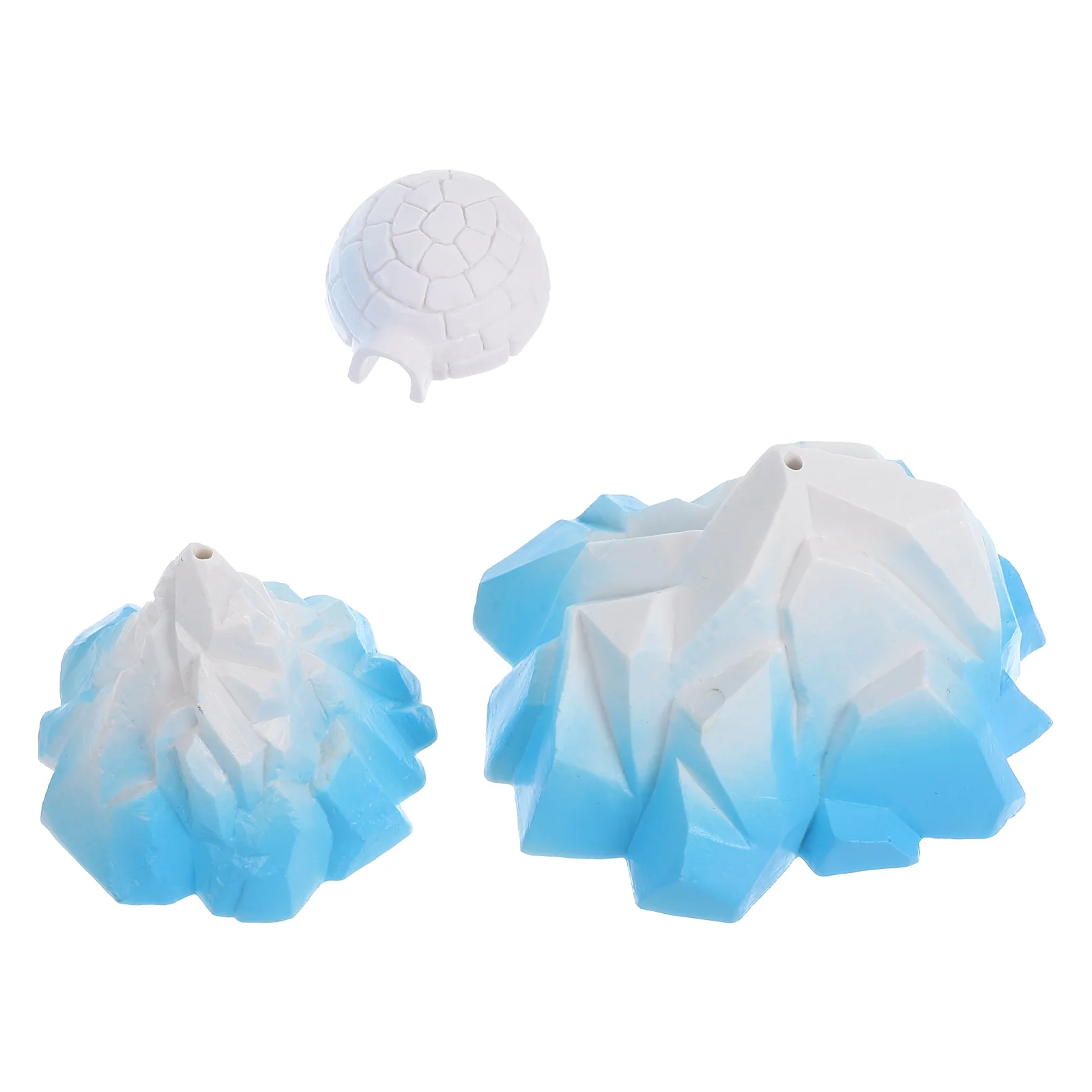 3 Pcs Mini Model Miniature Decor Toy Scene Figurines Pvc Micro Snow Mountain