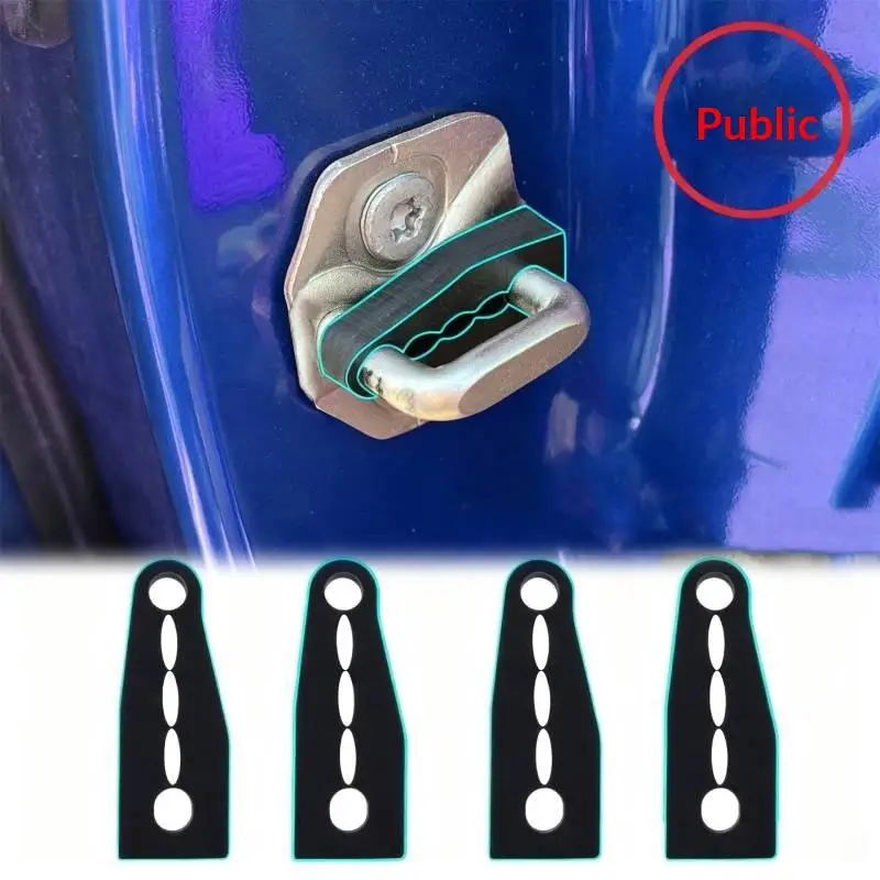 4 Pcs Car Door Anti-Shock Buffering Pads For Door Edge, Prevent Slamming Noise And Vibration Cushion Universal Auto Accessories