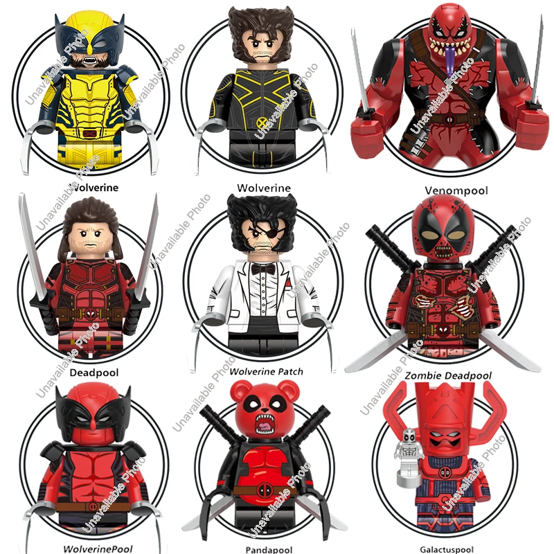 Bloques de construcción de Lobezno Deadpool, figuras de acción de 1 piezas, juguete de bloques de construcción, serie G0172, G0173, GH0567, GH0568, GH0569, GH0570, GH0571, GH0572