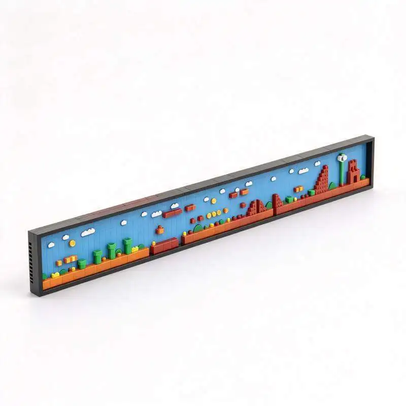 1742PCS Retro Pixel Game Level Scene Building Blocks Classic Platform World Model Custom Puzzle DIY Assembly Display Toy Gift
