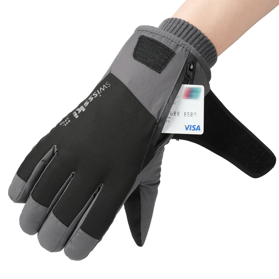 قفازات التزلج على الجليد الشتوية المحايدة، شاشة لمس مضادة للانزلاق، ركوب الدراجات النارية المقاومة للماء، قفازات الثلج الدافئة