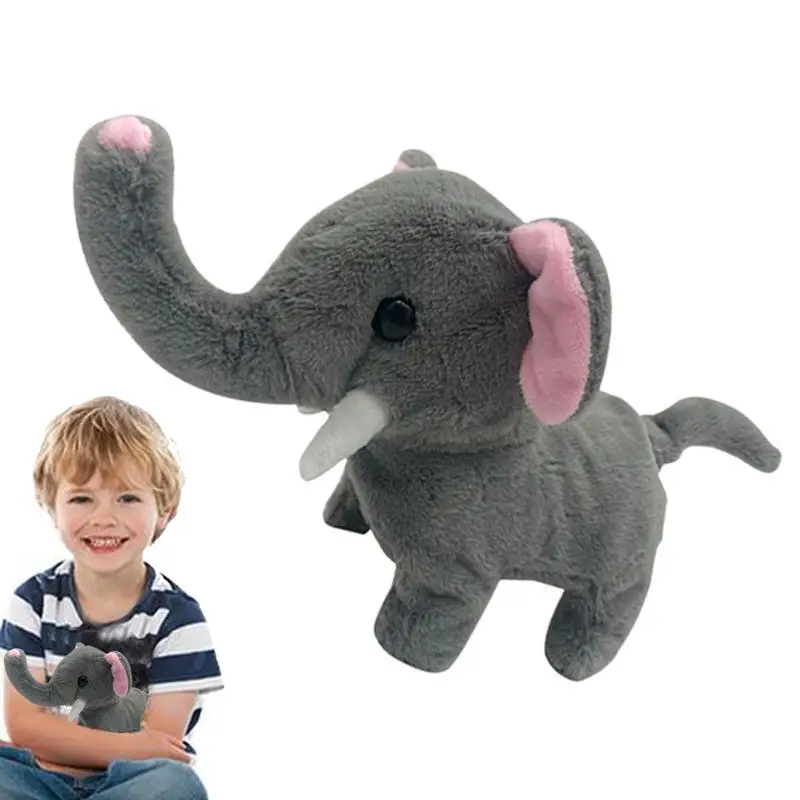 Jouet en peluche éléphant pour animaux de compagnie, animal de compagnie de simulation électronique mignon, robot Kawaii, coule, déplacement automatique, beurre en peluche